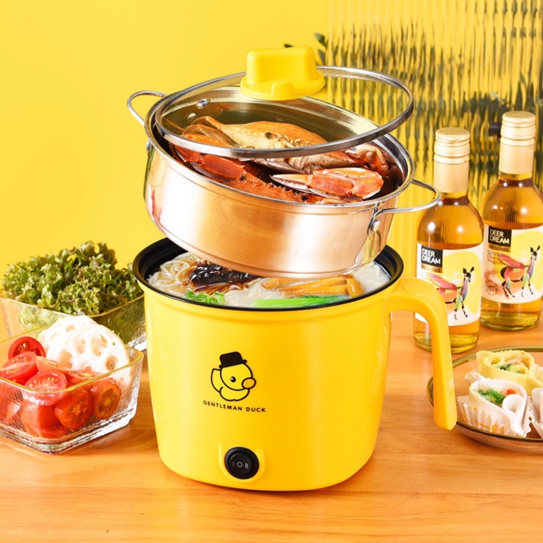 Multifunction mini Electric Cooker 2 Floors Cook Hot Pot Rice Fry