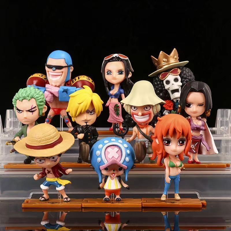 Mini Q Version Luffy Ace Sabo Childhood pop Straw Hat One Piece Figure ...