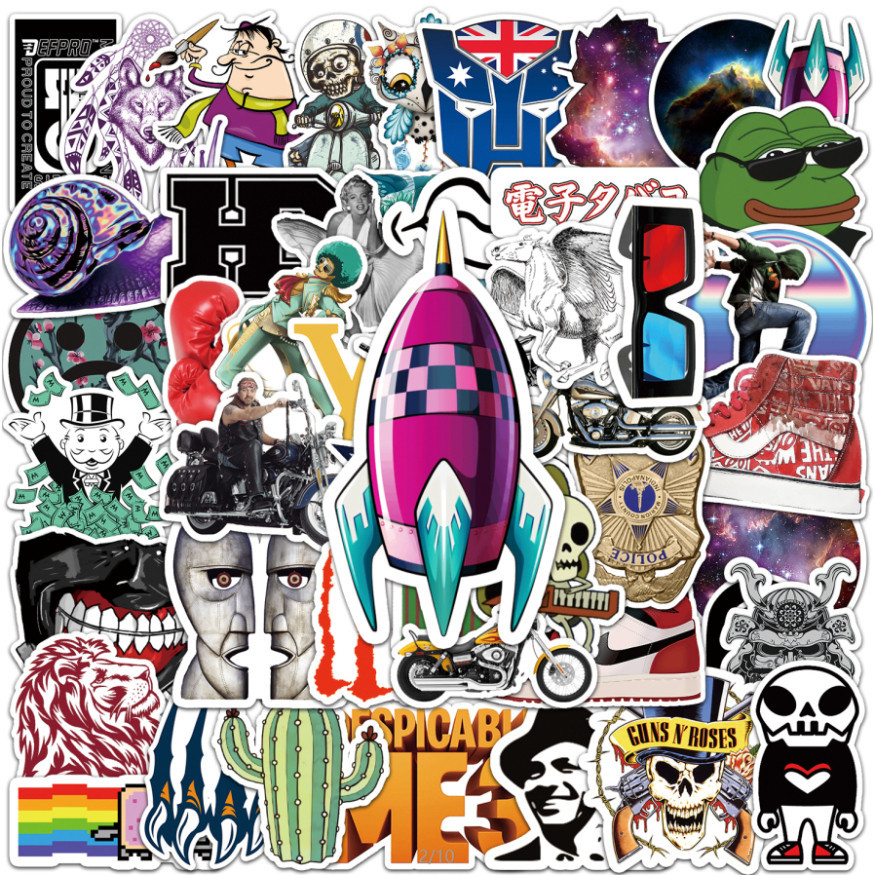 Set Of 50 Creative Frog Style Body Stickers Stickers Stickers Phone ...