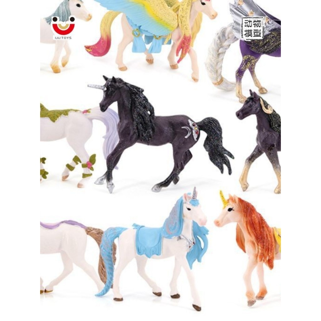 Doyomtoy Horse Play Figure Unicorn Figure Flower Elf Horse Mythical Pegasus Model Magical Energy Creature Pink Horses