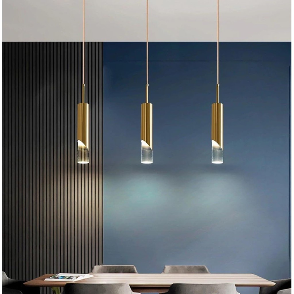 Simple Crystal Cylinder Pendant Light Bedside Chandelier Nordic Small ...