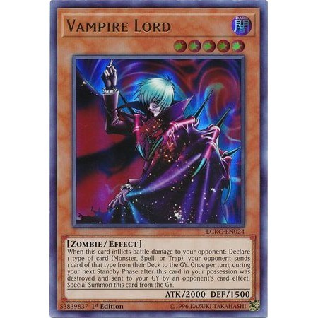 [Genuine Yugioh Card] Vampire Lord - LCKC-EN024 - Ultra Rare 1st ...