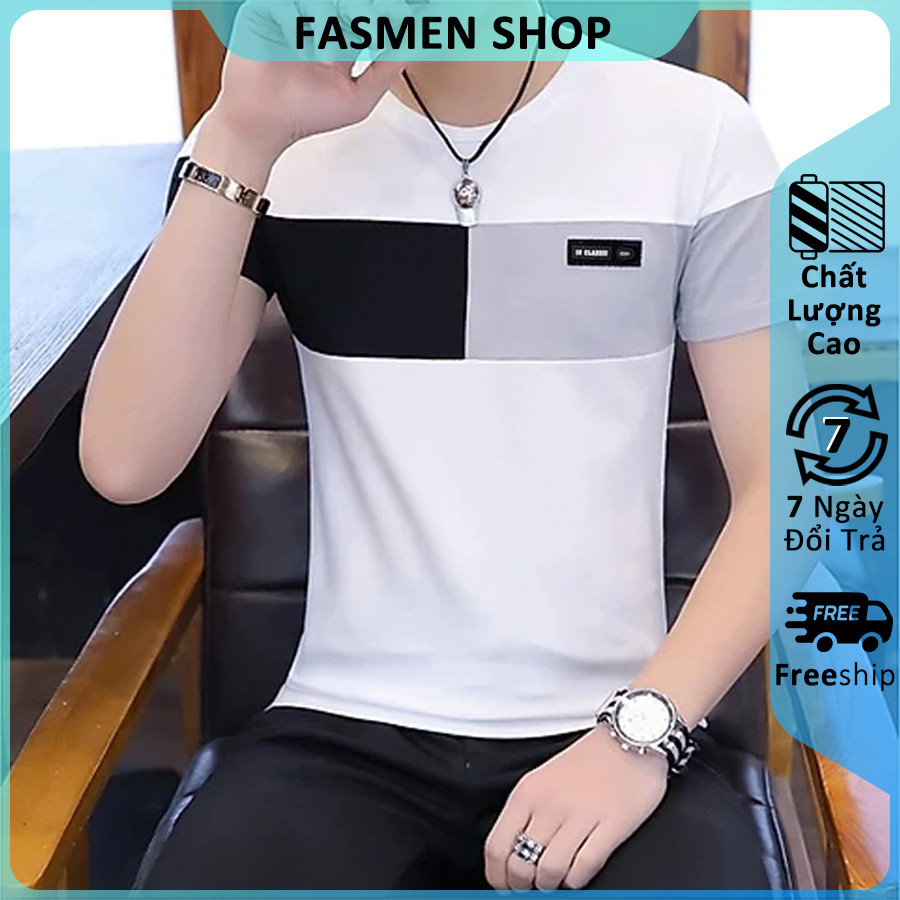 Men's Graphic Round Neck Striped Sleeve T-Shirt main image 1