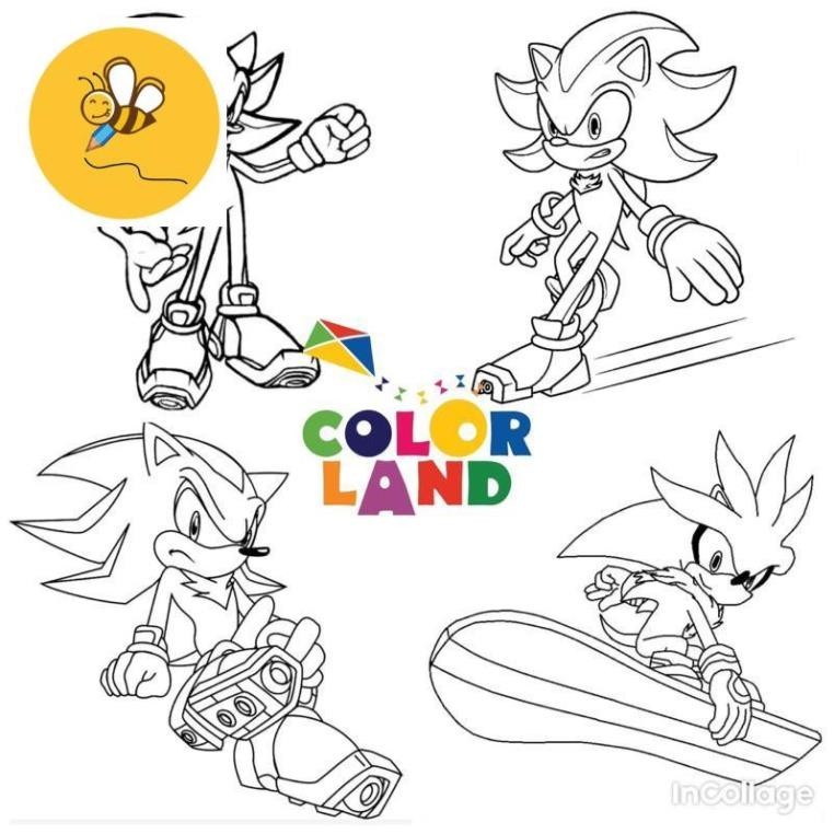 Shadow The Hedgehog Sonic Coloring Painting - Set Of 10 A4 A5 Coloring ...