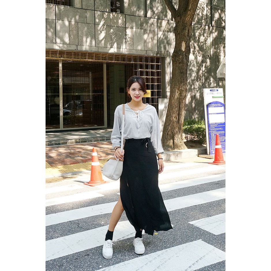 [ 預訂 ] Chiffon layered skirt / black