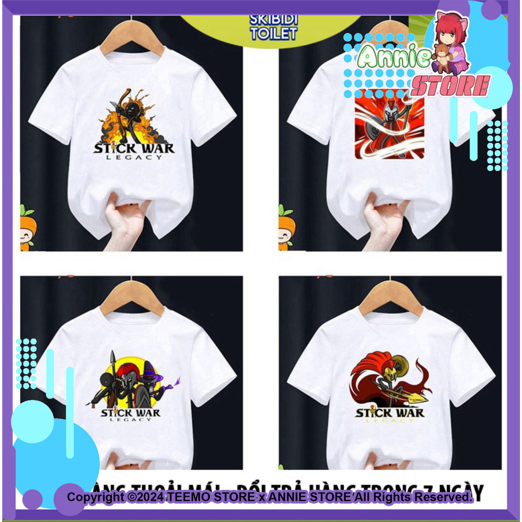 Stick War Legacy Great War game T-Shirt  Fashion For Boys From 15kg 