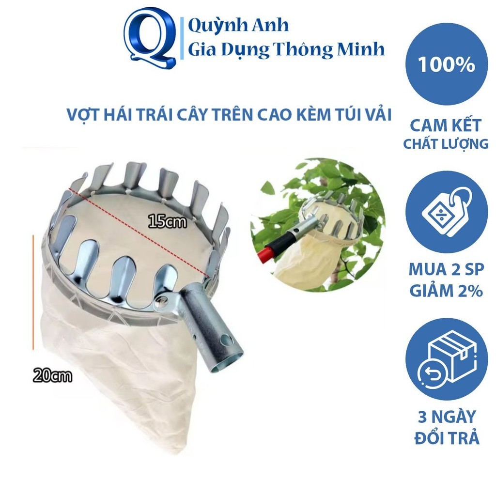 High-altitude Fruit Picking Racket with Cloth Bag, Super Durable Steel ...