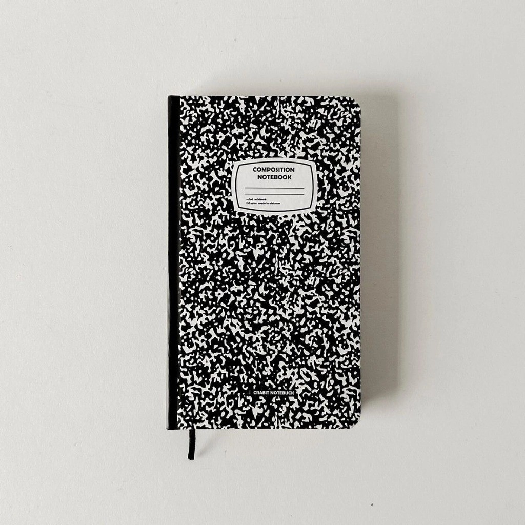 CRABIT Composition A6 Notebook Black Pepper Horizontal Lines 140 pages ...