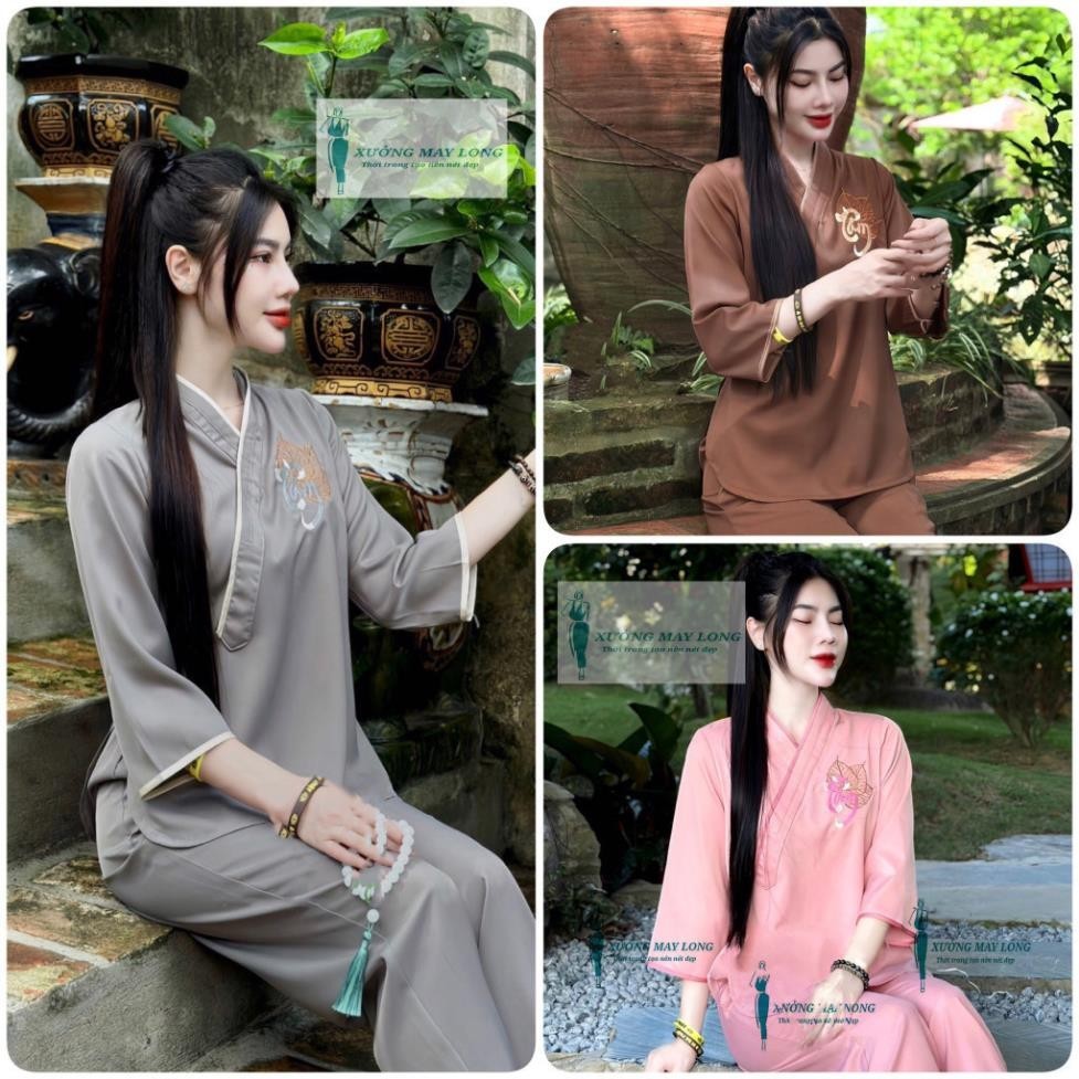 Freesize Thien Huong women's temple outfit set, women's robe set ...