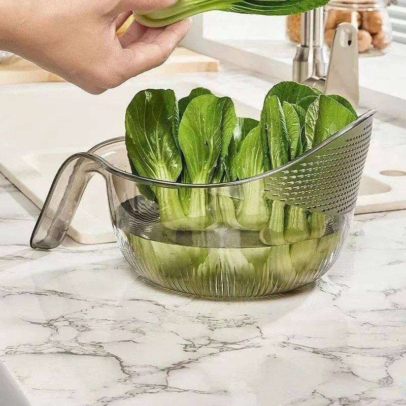 Rice and Fruit Washing Basket Made of Thick Clear Plastic, With ...