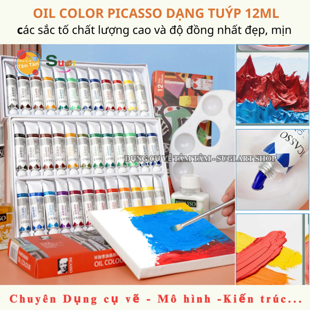 Picasso oil color 12 colors, 24 colors capacity 12ml, Phoenix Picasso ...