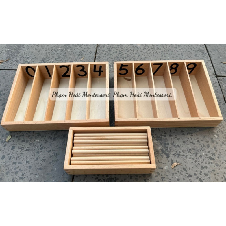 Box of 45 counting sticks, montssori Spindle Box With 45 Spindles ...
