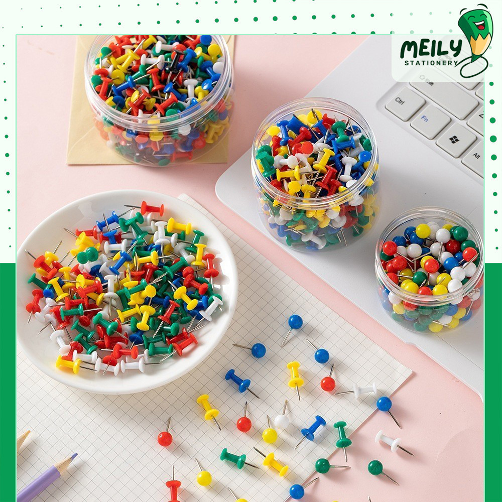 Set of 100 (1 box) paper pins K150/ K152 Cork board pins, papers wall ...