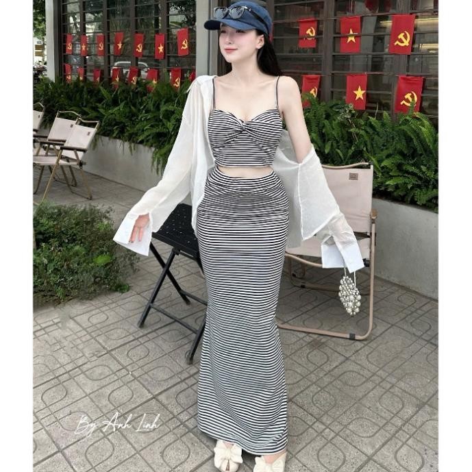 Summer women's clothing set, women's strapless tank top with shirt ...
