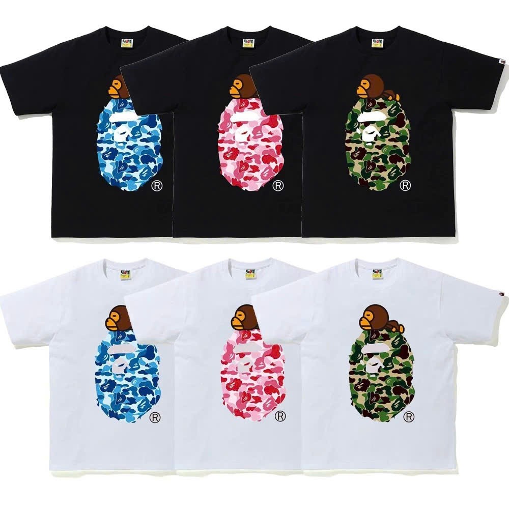 A BATHING APE BABY MILO T-Shirt Lying on Camo Logo – Loose Unisex T ...