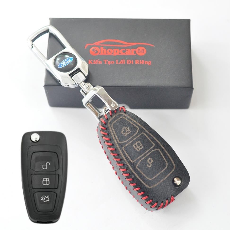 Leather key case for Ford Ranger XLS, XLT, Fiesta, Ecosport. Genuine ...