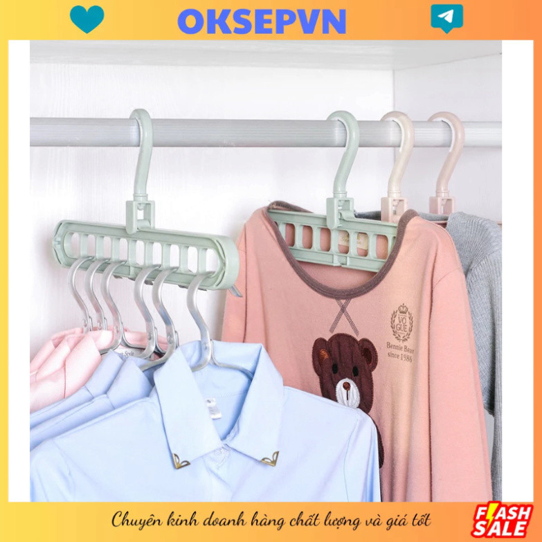 Combo of 2 Clothes Hangers Smart 9-Hole Clothes Drying Hanger Two ...
