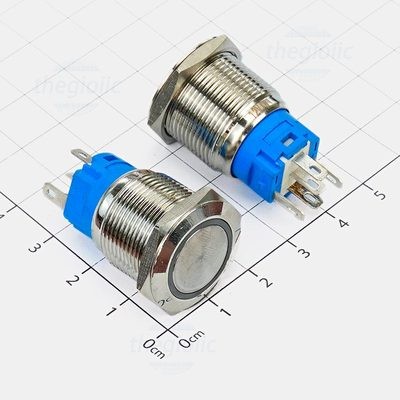 White LED Release Push Button 19mm 12V 304 Stainless Steel 5 Pins V2 ...