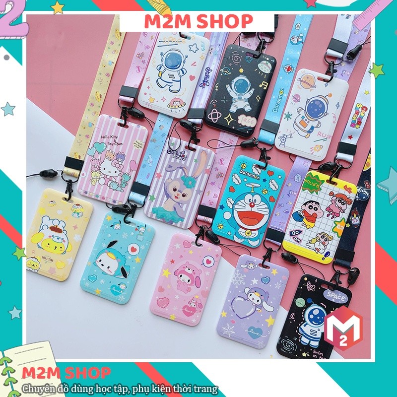 Hard plastic student, ATM card case with many cute images and string ...