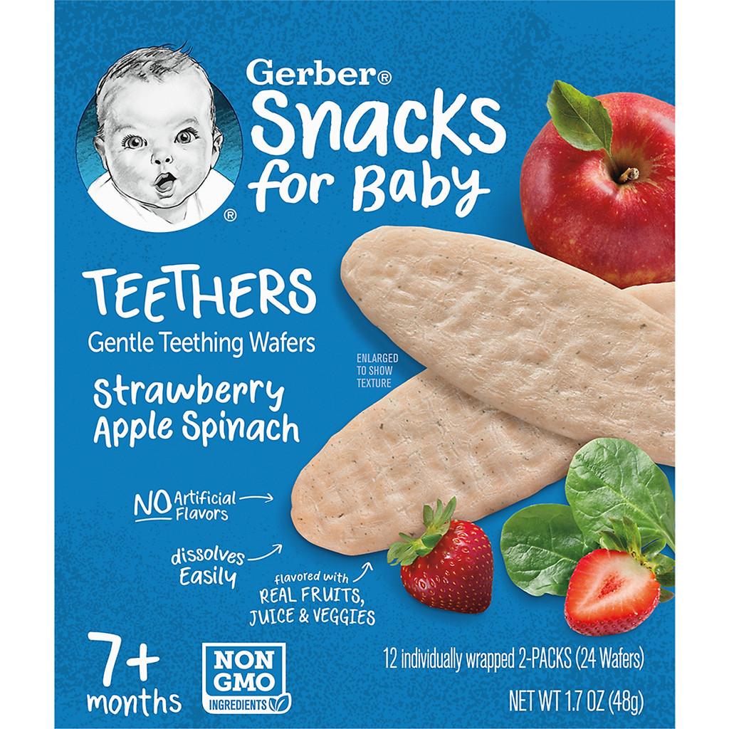 Gerber Rice Cake Strawberry Apple Spinach Flavor 48g | Shopee Philippines