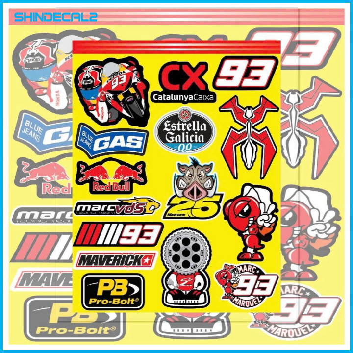 Set of 93 repsol moto logo car stickers with yellow background ...