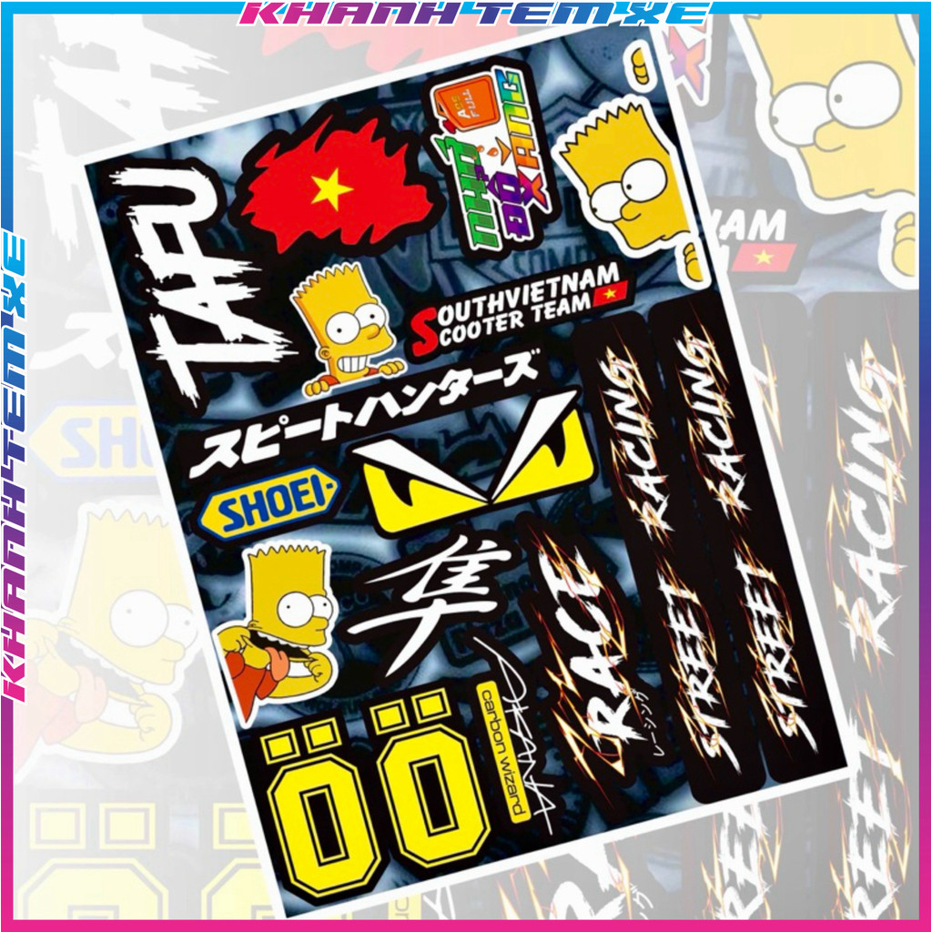 Set of 17 mini logo stickers to decorate motorbikes and electric ...