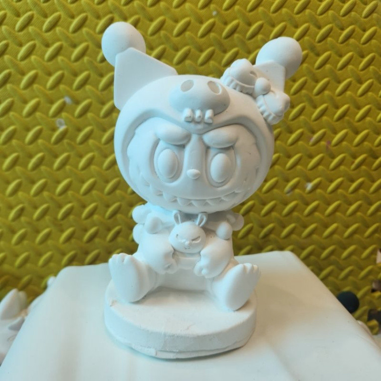 Colored Plaster Statue of Labubu Kuromi Cosplay Size 21cm NVT360 ...