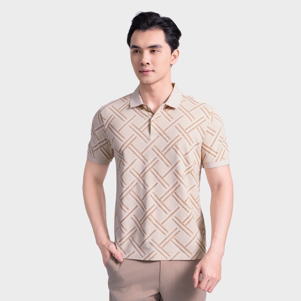 Aristino APS072AS2 Men's Knitted Pattern Polo Shirt with elegant neck ...