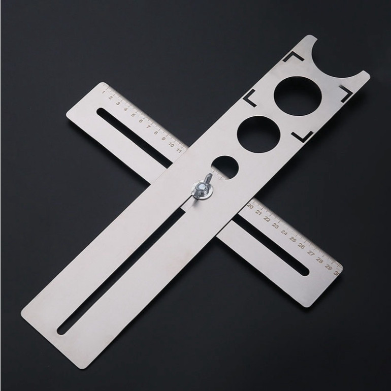 Positioning ruler for drilling water pipes and power holes on bricks ...