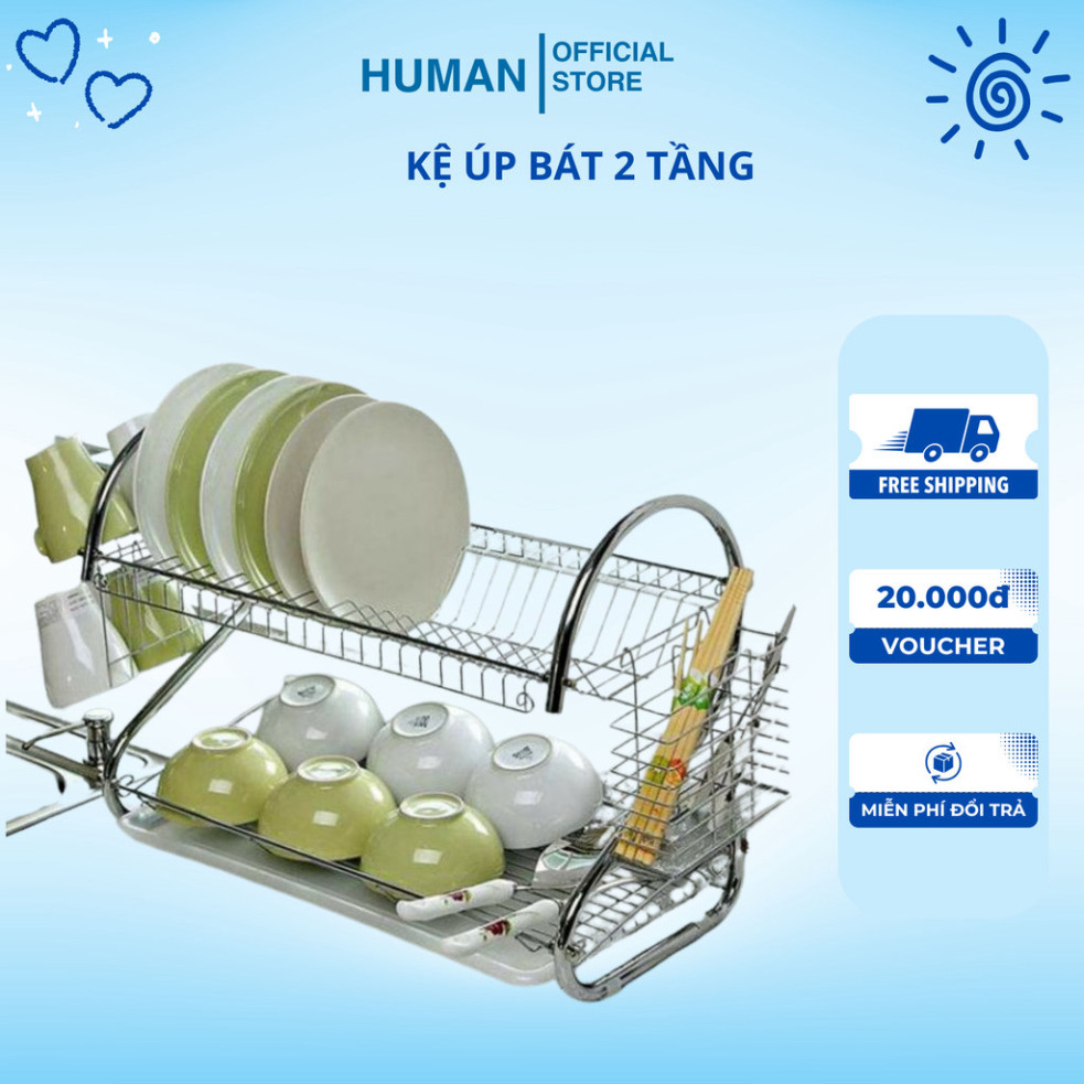 2-Tier Stainless Steel Dish Rack WITH CONVENIENT CHOP HOLDER. | Shopee ...