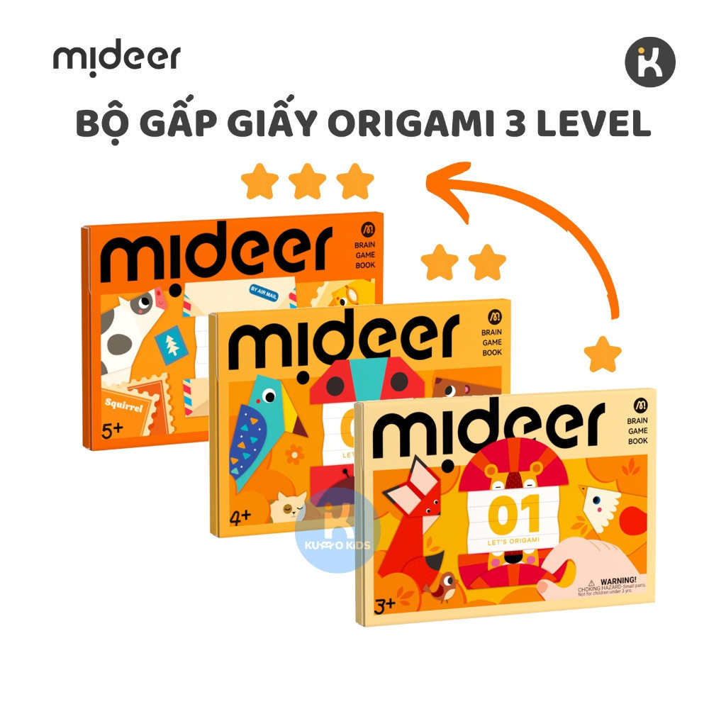 Mideer Origami Origami Paper 3 levels, creative educational craft toy ...