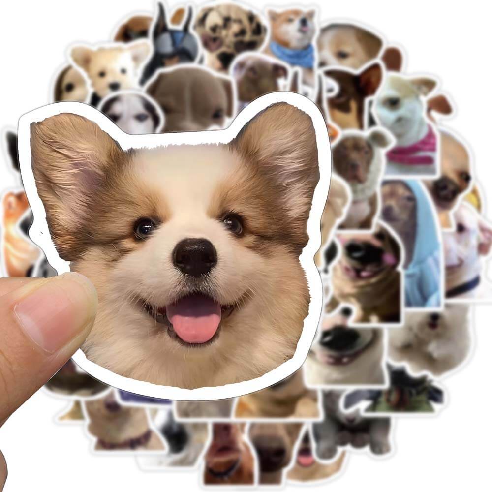 [Large stickers]50PCS Cute Dog Stickers Vinyl Waterproof Funny Dogs ...