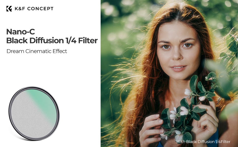 K&F Concept NANO-C Black Mist Diffusion Lens Filter 1/1 1/2 1/4 1/8 ...