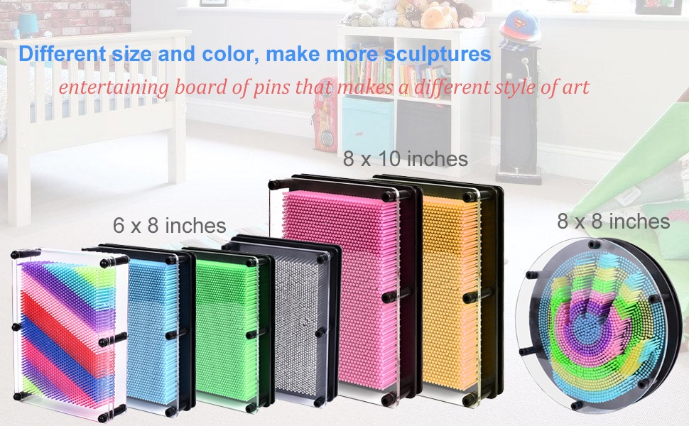 3D Plastic Pin Art Board Game Toy Large Size Classic Pin Impression ...