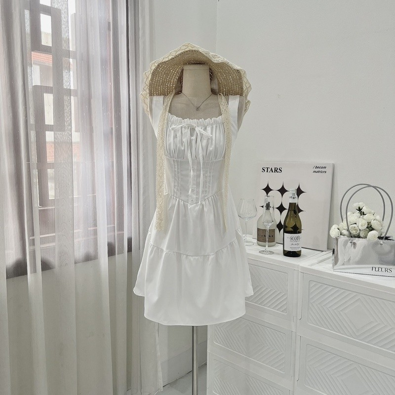 Sweet White One-shoulder Ruffled Neck A-line 17th Birthday Homecoming Dress cc4264 main image 1
