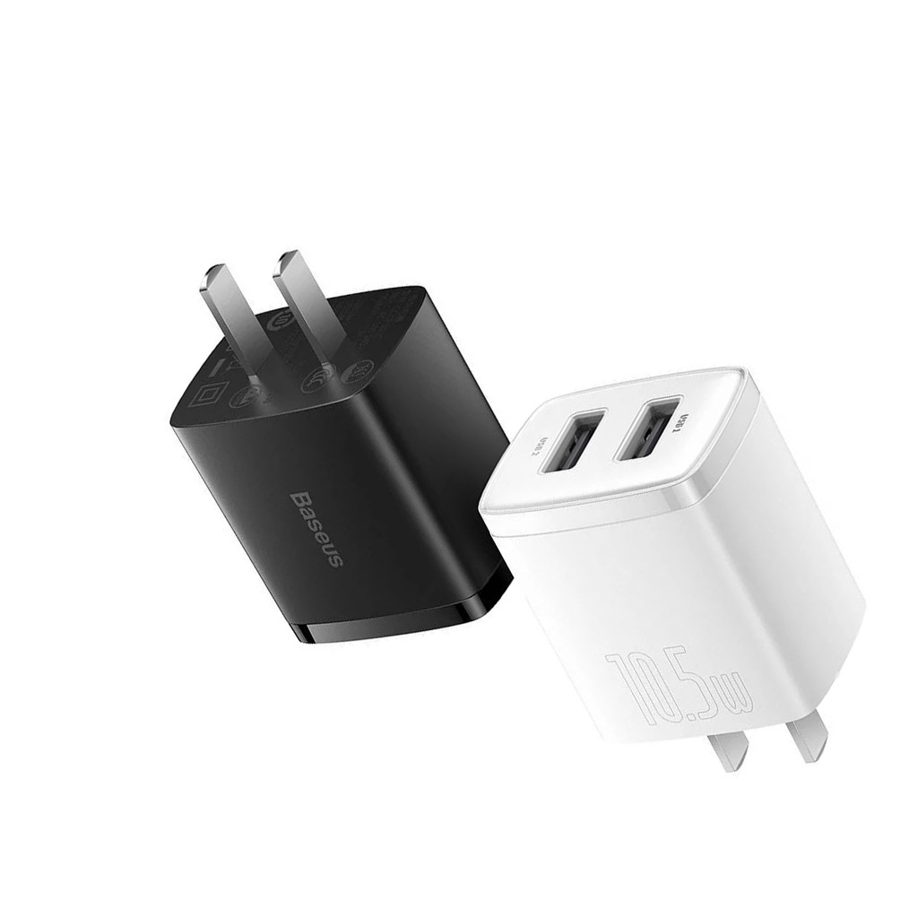 Baseus Compact 2-port USB charger fast charging 2.1A/10.5W EU plug ...