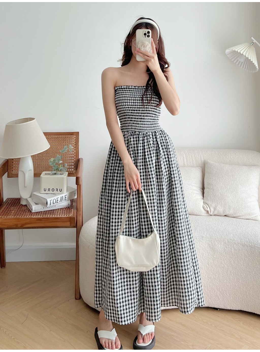 正規品 andmary Ceciry check long dress LUCIA CHECKERED