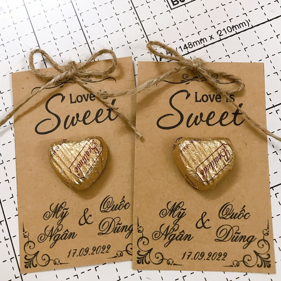 Vintage style wedding gift chocolate cards (set of 50 cards) | Shopee ...