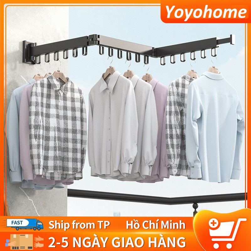 Wallmounted Drying Rack With Retractable Simple Swivel Space Suitable