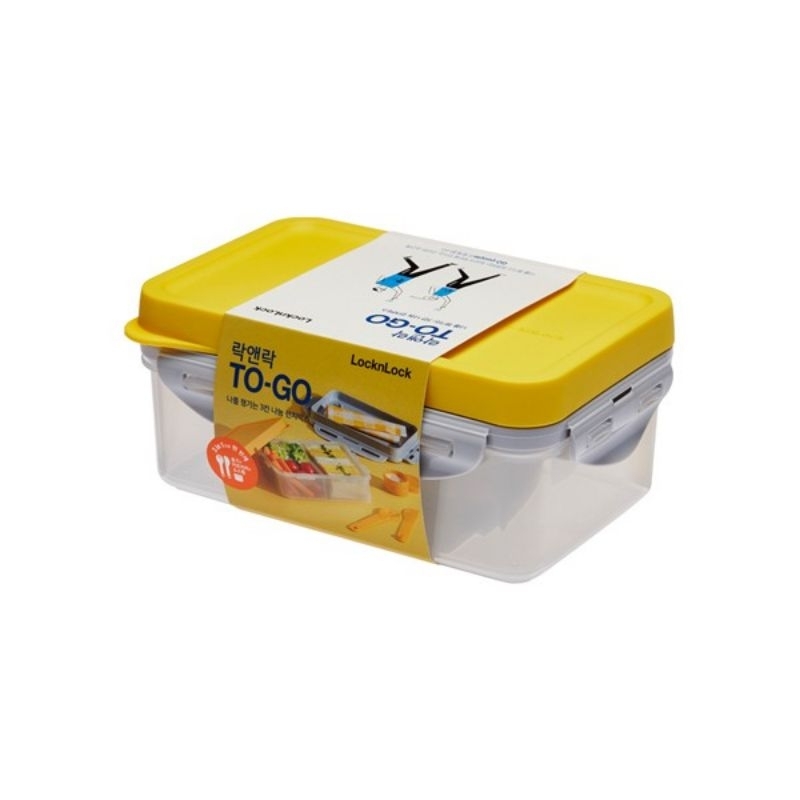 LocknLock Togo Lunchbox Rectangular Plastic Box 3 Compartments 1L ...