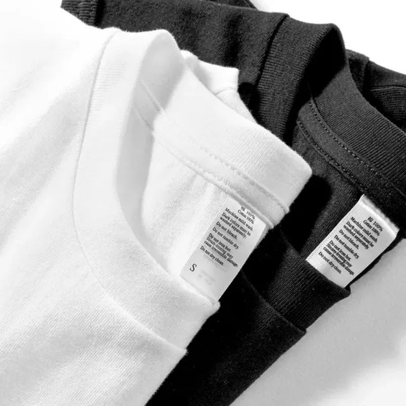 Basic Black And White Plain T-Shirt For Men And Women With Smooth Round ...