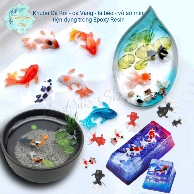 [keycap Resin] Goldfish and mini koi fish molds used in Resin, nails ...