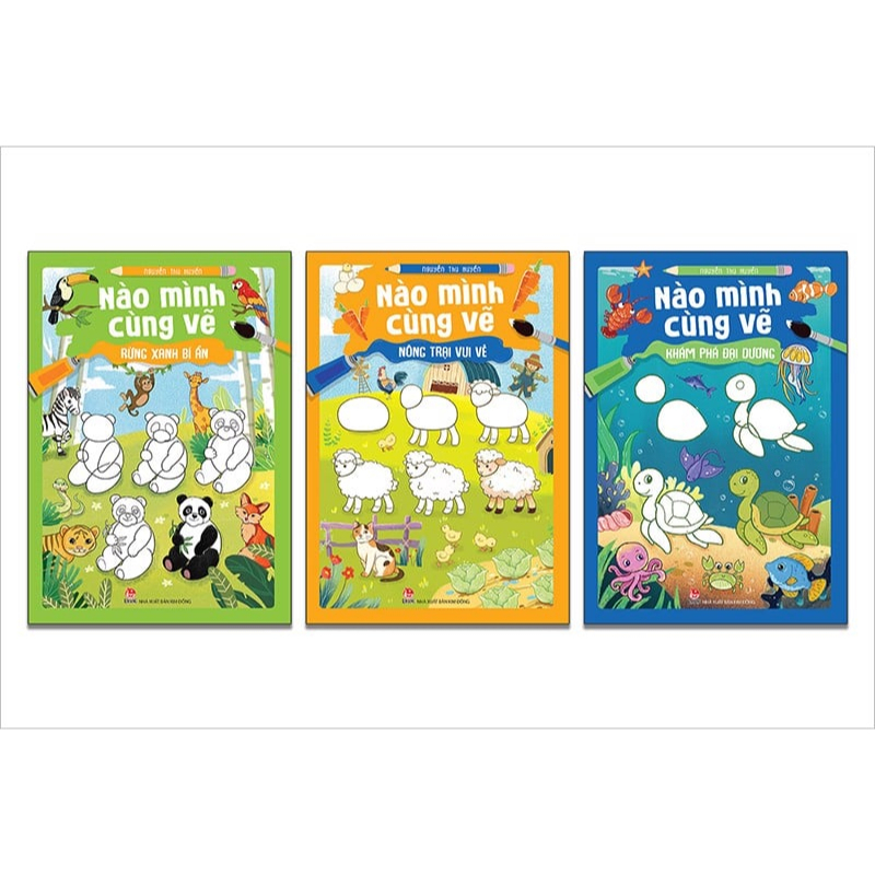 Children's books Let's draw together set of 3 books with odd codes