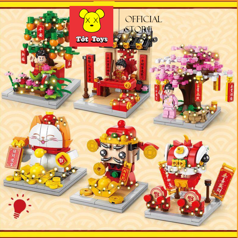 Assembled Model Than Tai Cat, Kumquat Tree le, Decorative Peach Tree ...