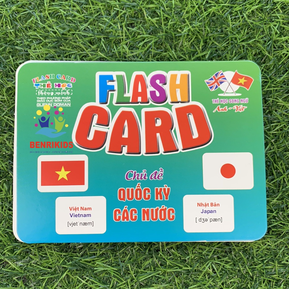 English-vietnamese Bilingual Flashcard Set with National Flags of ...