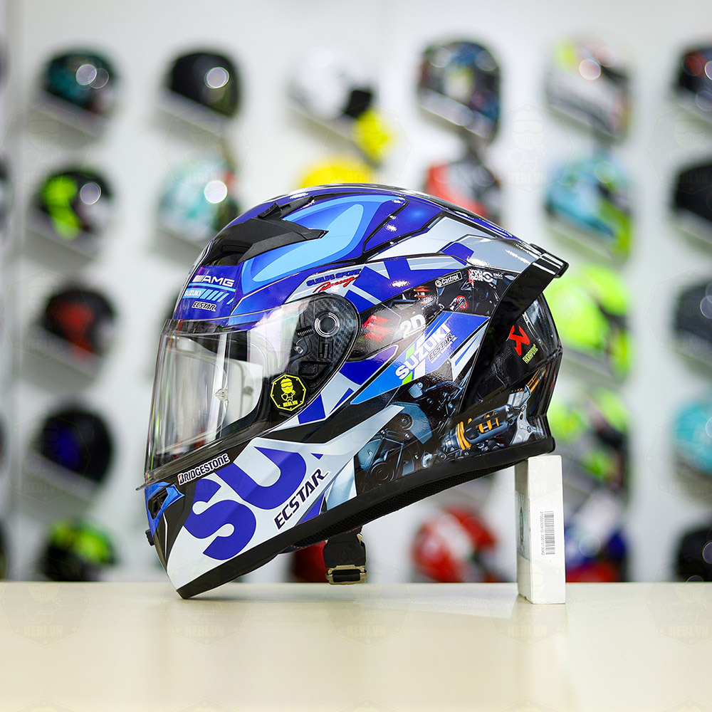 ROC Hat 01 Glossy Black + Suzuki ECSTAR Blue Silver Gray Decal Sticker ...