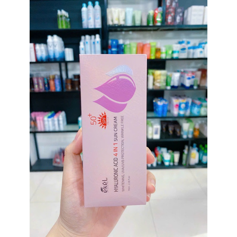 Ekel HYALURONIC ACID 4IN1 SUN CREAM SPF50+PA + +70ml (Korea) | Shopee ...