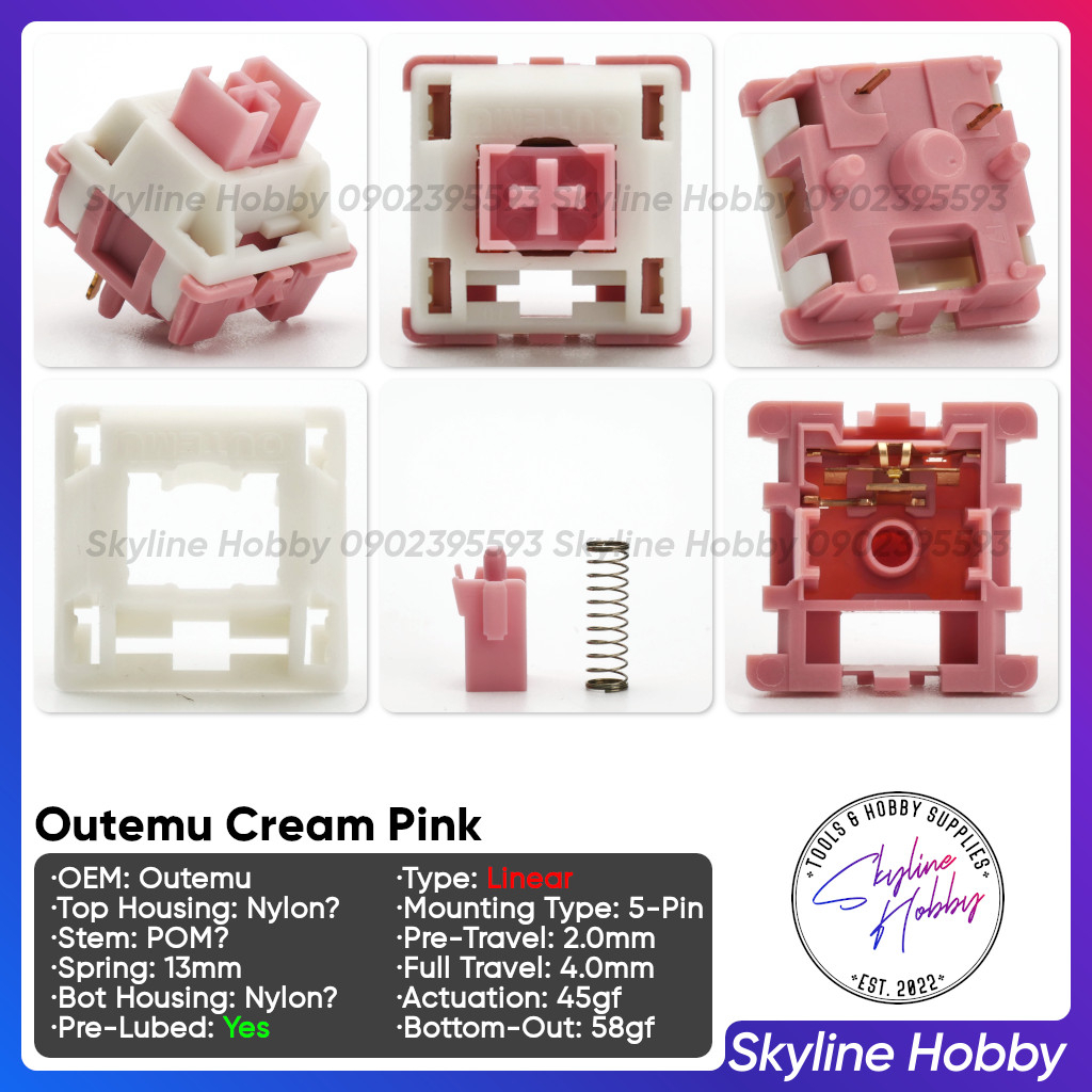 Outemu Mechanical keyboard Switch - Silent Peach V2, Silent Lime V2 ...