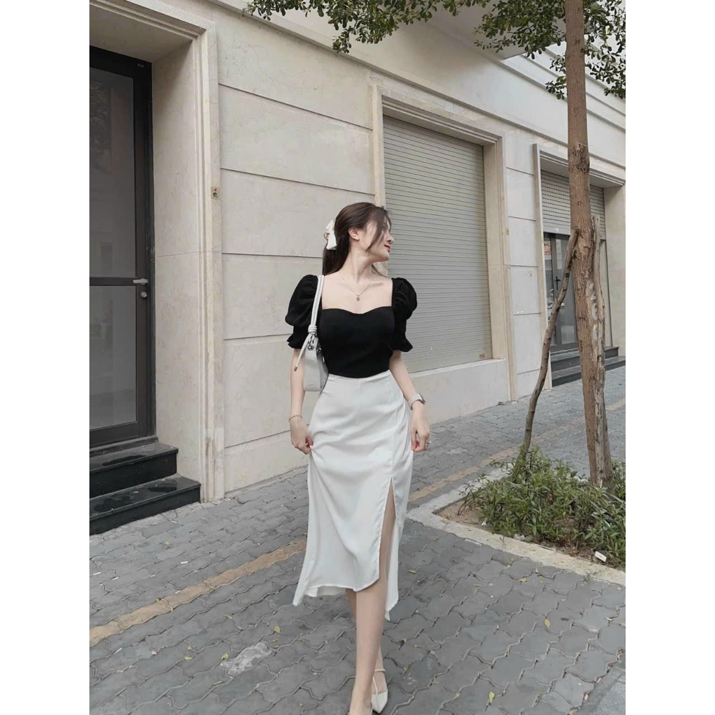 Set Of Women'S Fashion Dresses, Lady'S Fashion Square Neck Shirt With ...