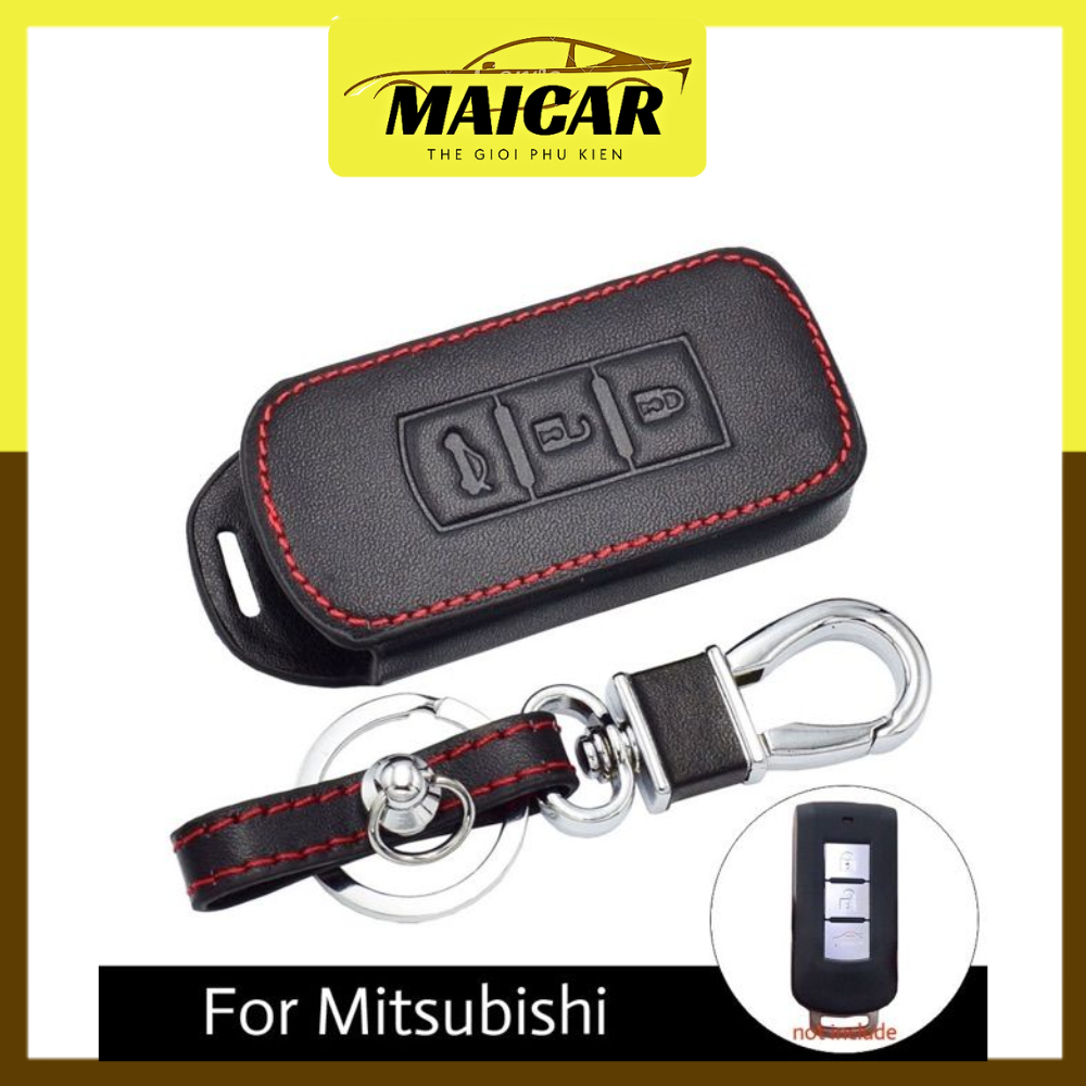 Luxury Embossed Logo Leather Car Key Case for Mitsubishi Xpander ...
